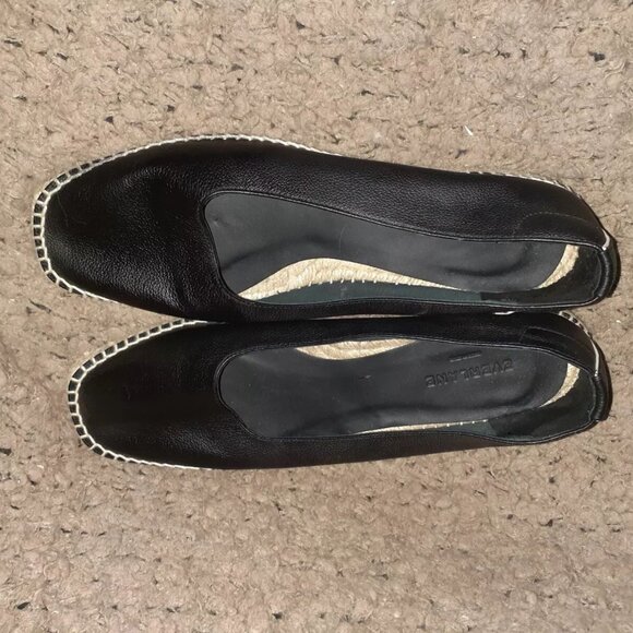 EVERLANE “The Espadrille” Black Leather/Jute Whipstitch & Wedge-Sz 11-NEW/NO BOX - Picture 7 of 8